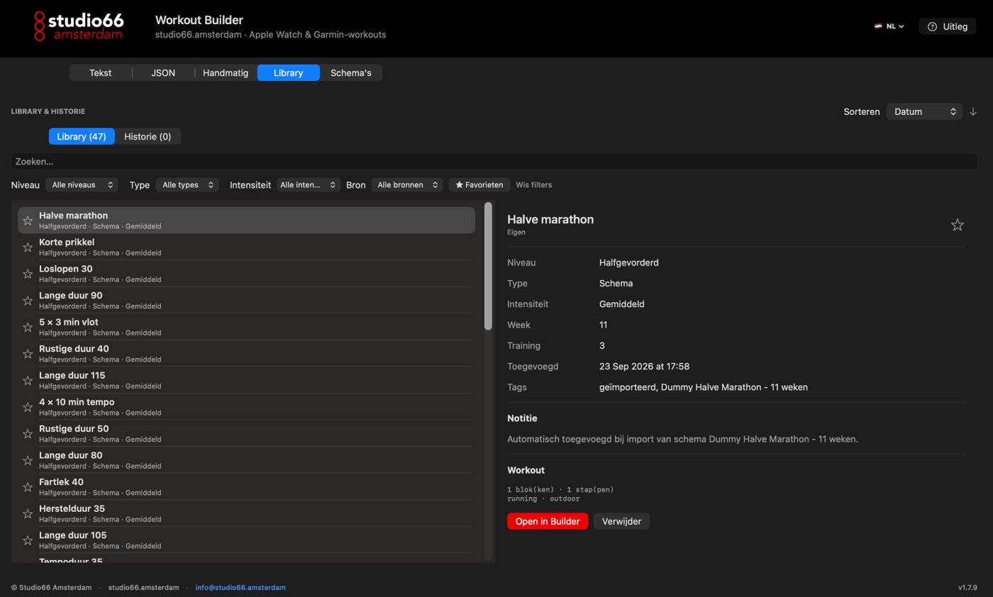 macOS workoutbibliotheek
