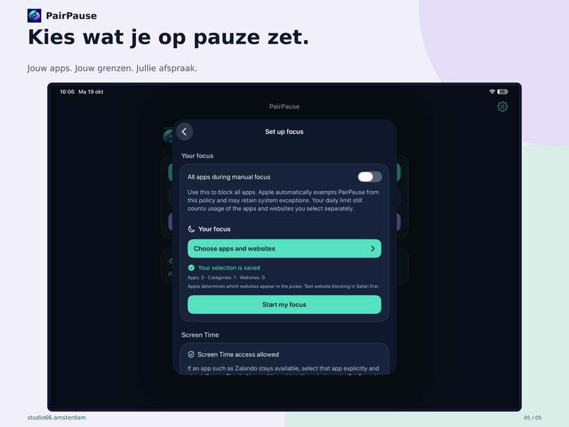 Focusinstellingen op iPad